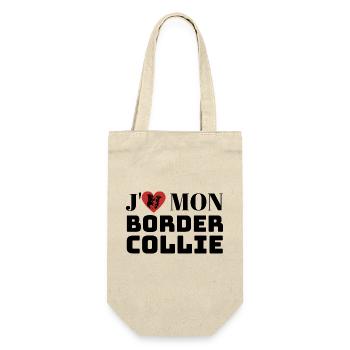 J aime mon border collie - Sac à bouteille - nature - Devant