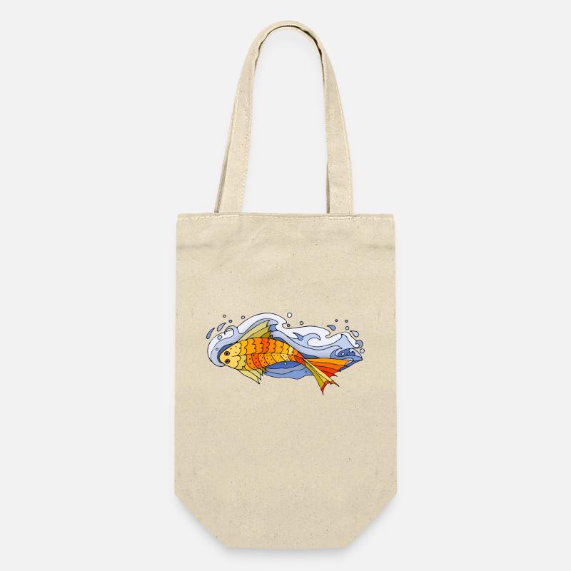 Fisch - Geschenkbeutel für Flaschen - Natur
