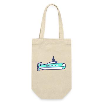 U-Boot Unterseeboot Tauchgang Tauchboot Kapitän - Geschenkbeutel für Flaschen - Natur - Vorne