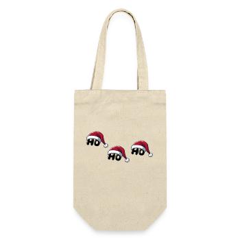 weihnachtsmann ho ho ho - Geschenkbeutel für Flaschen - Natur - Vorne