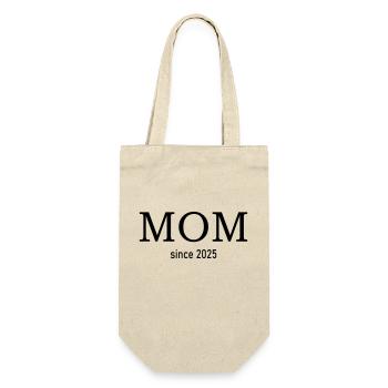mom since 2025 - Geschenkbeutel für Flaschen - Natur - Vorne