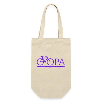 bester Opa Fahrrad Mountainbike Radeln Kritzeln - Geschenkbeutel für Flaschen - Natur - Vorne