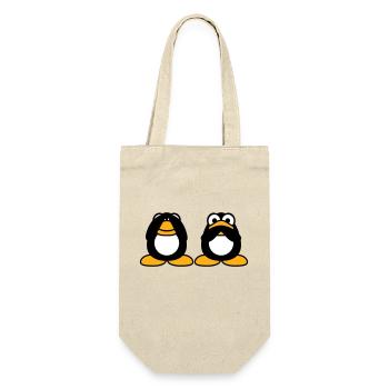 2 Penguins Talking Nothing See Mute Blind Friends - Gift Bag for Bottles - nature - Front