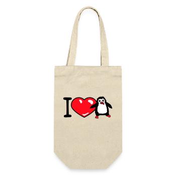 I Love Penguin Love Heart Symbol Cute Child Baby - Gift Bag for Bottles - nature - Front