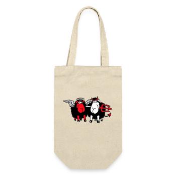 2 Mouton Ange Diable Satan Enfer Mal Paradis Bien - Sac à bouteille - nature - Devant