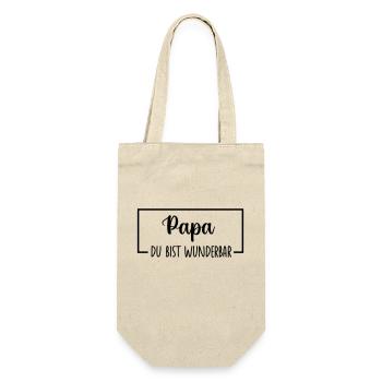Papa Papa Père Fille Fils Fête des Pères Chemise Homme - Sac à bouteille - nature - Devant