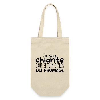 Femme qui adore : Fromage. Design Drôle Humour - Sac à bouteille - nature - Devant