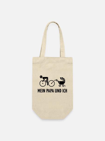 Mein Papa Und Ich (Fahrrad & Kinderwagen / Black) - Geschenkbeutel für Flaschen - Natur