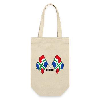 Zwei Flaggen mit dem Text GRONINGEN - Geschenkbeutel für Flaschen - Natur - Vorne
