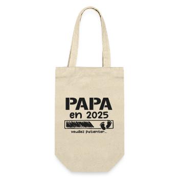 Papa en 2025 cadeaux futur père - Sac à bouteille - nature - Devant
