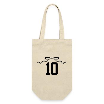 Number 10 Knot - 10th Anniversary - Gift Bag for Bottles - nature - Front