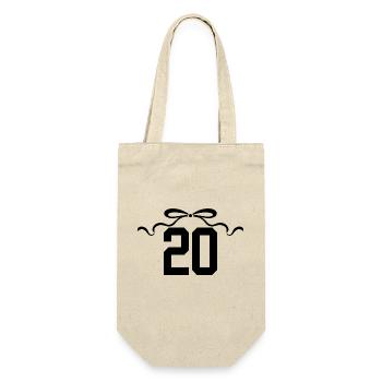 Numéro 20 noeud - 20e anniversaire - Sac à bouteille - nature - Devant