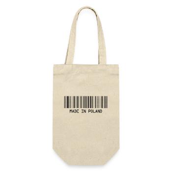 Made in Poland - Polska - Polen - Barcode - Strich - Geschenkbeutel für Flaschen - Natur - Vorne