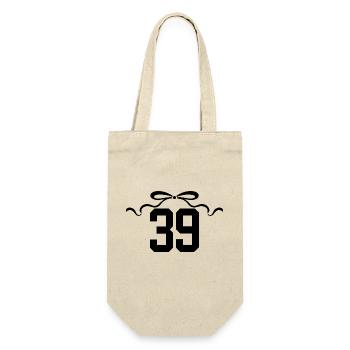 Nummer 39 Knoten - 39. Jahrestag - Geschenkbeutel für Flaschen - Natur - Vorne