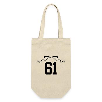 Number 61 Knot - 61st Anniversary - Gift Bag for Bottles - nature - Front