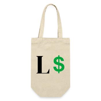 Buchstabe l Dollar - Geschenkbeutel für Flaschen - Natur - Vorne