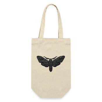 Black Moth – Mystical Embroidered Pattern - Gift Bag for Bottles - nature - Front