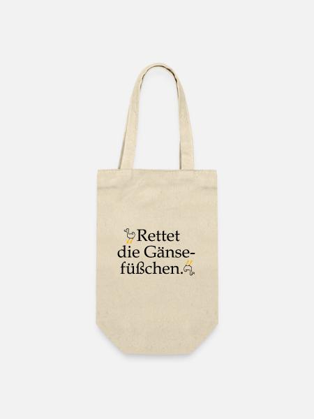 Rettet die Gänsefüßchen! - Geschenkbeutel für Flaschen - Natur