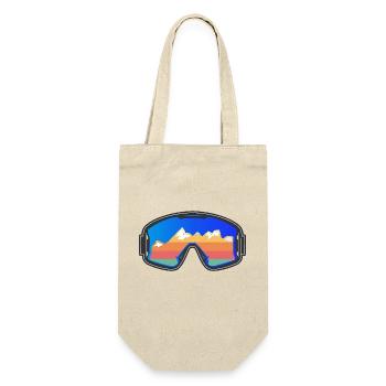 Ski Goggles Skier Vintage Design Dark - Gift Bag for Bottles - nature - Front