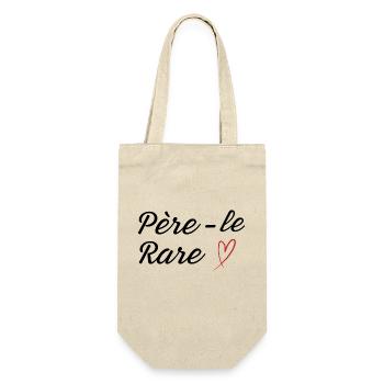 Seltene Perle Papa - Papa Geschenkidee - Geschenkbeutel für Flaschen - Natur - Vorne