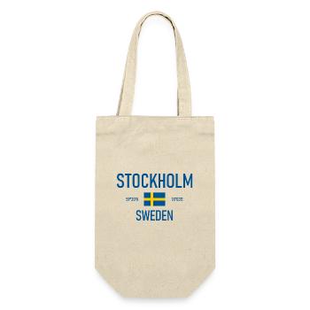 Stockholm - Suède - Sverige Coordonnées du drapeau - Sac à bouteille - nature - Devant