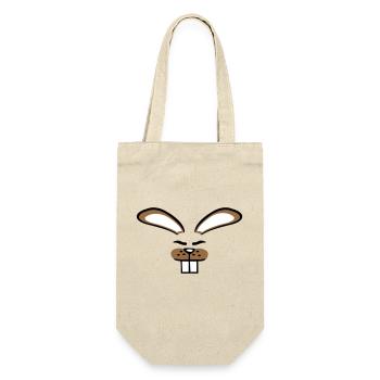 Hase Kaninchen Häschen Cartoon Kleintier niedlich - Geschenkbeutel für Flaschen - Natur - Vorne