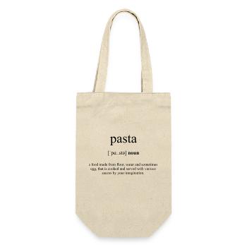 Pasta (Nudeln) Definition Dictionary - Geschenkbeutel für Flaschen - Natur - Vorne