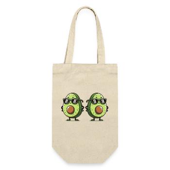 Avocado Comic 2 - Geschenkbeutel für Flaschen - Natur - Vorne