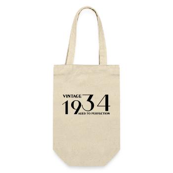 Jahrgang 1934 bis zur Perfektion gealtert - Geschenkbeutel für Flaschen - Natur - Vorne