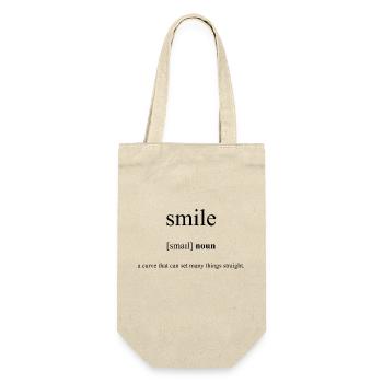 Smile | Lachen Definition Dictionary - Geschenkbeutel für Flaschen - Natur - Vorne