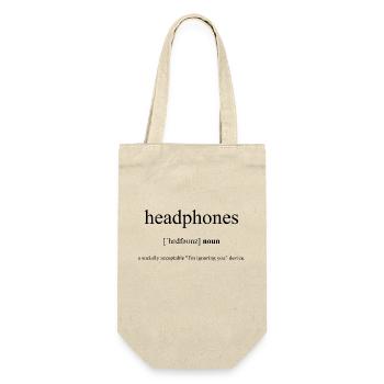 Headphones | Kopfhörer Definition Dictionary - Geschenkbeutel für Flaschen - Natur - Vorne