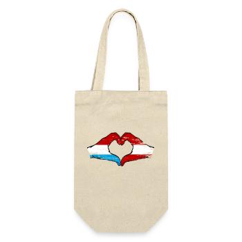 Luxembourg Austria Flag Hands Heart Shape Used - Gift Bag for Bottles - nature - Front
