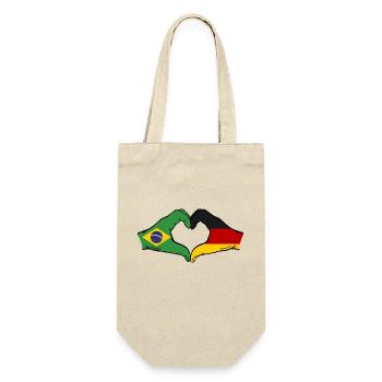Brésil Allemagne Drapeau Main Coeur Forme - Sac à bouteille - nature - Devant
