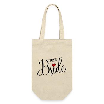 Team Bride Heart Wedding - Gift Bag for Bottles - nature - Front