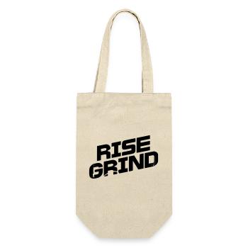 Motivational Gym Rise Grind - Geschenkbeutel für Flaschen - Natur - Vorne