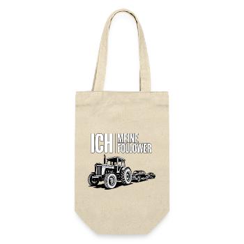 Ich & meine Follower – Traktor Edition - Geschenkbeutel für Flaschen - Natur - Vorne