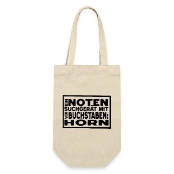 Horn - Notensuchgerät mit vier Buchstaben - Geschenkbeutel für Flaschen - Natur - Vorne