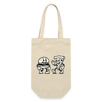 Burger Pizza Comic - Gift Bag for Bottles - nature - Front