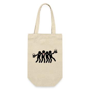 Junggesellen Party Jga Crew - Geschenkbeutel für Flaschen - Natur - Vorne