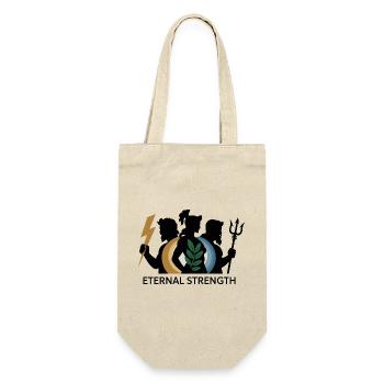 T-Shirt „Mythisches Trio“ der ewigen Stärke - Geschenkbeutel für Flaschen - Natur - Vorne