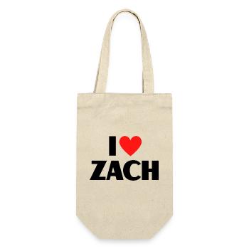 J’aime Zach Red Heart Love Fan Gift - Sac à bouteille - nature - Devant