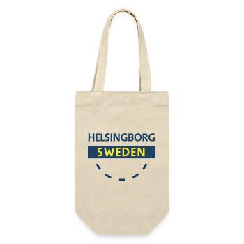 Hellsingborg blau-gelbes Stadtschild - Geschenkbeutel für Flaschen - Natur - Vorne