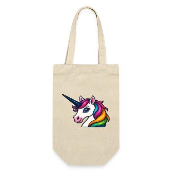 Strahlendes Regenbogen-Einhorn - Geschenkbeutel für Flaschen - Natur - Vorne