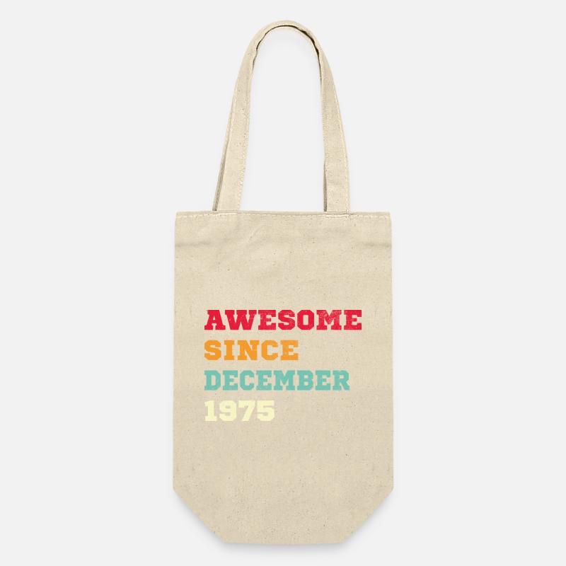 1975 Dezember Vintage Geburtstagsgeschenk - Geschenkbeutel für Flaschen - Natur
