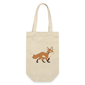 Renard de dessins animés déterminé - Sac à bouteille - nature - Devant