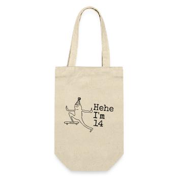14th Birthday Gift Funny 14 Years 14th - Gift Bag for Bottles - nature - Front