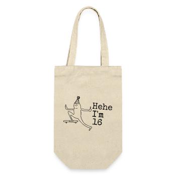 16th Birthday Gift Funny 16 Years 16th - Gift Bag for Bottles - nature - Front