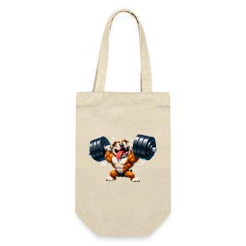 Motif Drôle de Fitness Bodybuilder Bouledogue - Sac à bouteille - nature - Devant