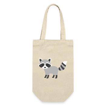 Süßer neugieriger racoon minimalistischen Stil - Geschenkbeutel für Flaschen - Natur - Vorne