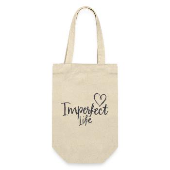 Imperfect Life Heart Motif for Great People - Gift Bag for Bottles - nature - Front